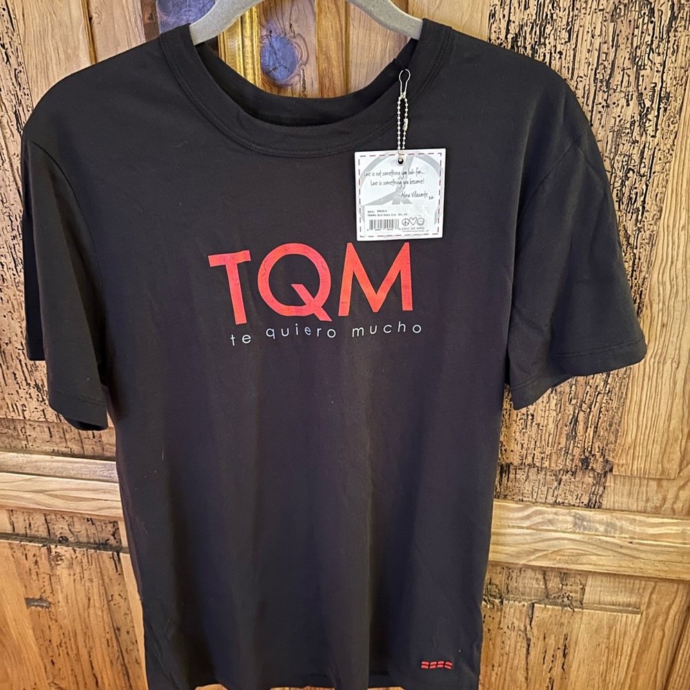 Black T-Shirt with Red TQM Print